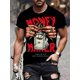 thumbnail image 1 of Hands With Money Print Men's Crew Neck Fashionable Short Sleeve Sports T-shirt, Comfortable And Versatile, For Summer And Spring, Athletic Style, Comfort Fit T-Shirt, As Gifts Tee For Adult, Men, Wom, 1 of 7