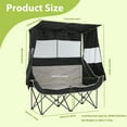 thumbnail image 2 of Double Camping Chair with Canopy, Portable Folding Loveseat with Cooler, Cup Holders & Storage for Beach, Lawn, Tailgates & Picnic, 2 of 7