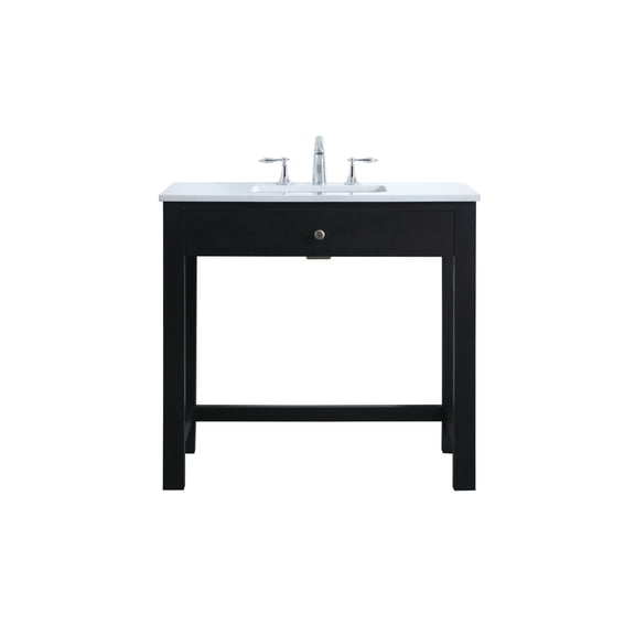 Elegant Lighting Vf14836 Hudson 36" Free Standing Single Basin Vanity Set - Black