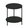 thumbnail image 2 of Furinno Besi 2-Tier Modern Round Side End Table with Sturdy Metal Legs, Americano, 2 of 6