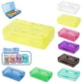 thumbnail image 1 of Pencil Box Large Capacity Clear Pencil Case 1 Pack Hard Pencil Case Clear Crayon Box with Snap-tight Lid Stackable Design Plastic Storage Box for Office Supplies,With Random Pencil sharpeners,Yellow, 1 of 3