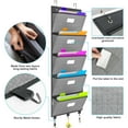 thumbnail image 2 of Homyfort Over the Door File Organizer, Hanging File Folders, Wall Organizers and Storage for Mail, Magazine, Notebooks, Planners, Office, Classroom, 5 Extra Large Pockets,Black., 2 of 7