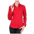 thumbnail image 4 of KOGMO Womens Basic Long Sleeve Button Down Shirts Office Work Blouse (S-3X), 4 of 7
