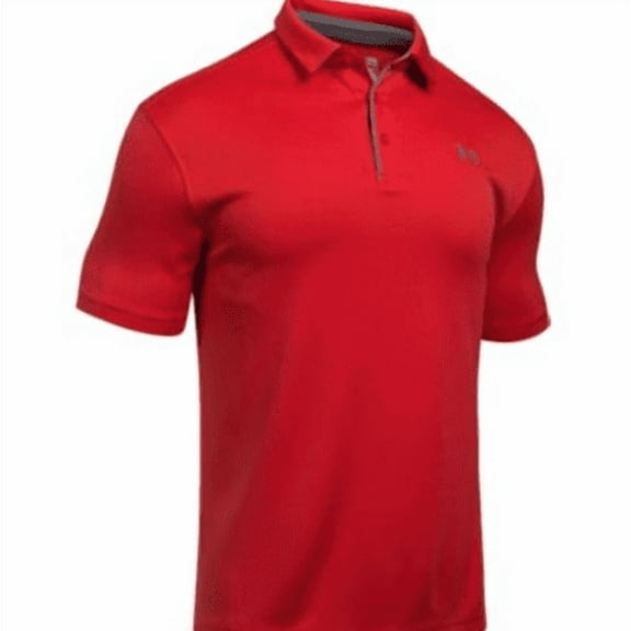 Under Armour UA Men's Tech Ribbed Golf Polo Shirt 1290140 (Red, L)
