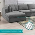 Mixoy Velvet Oversized U Shaped Sectional Sofa with Back Cushion, 8