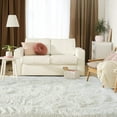 thumbnail image 6 of Softlife Stylish Soft Shaggy Velvet Carpet for Living Room/Bedroom, Fluffy Area Rugs, 4' x 5.9' , Cream, 6 of 7