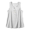 thumbnail image 3 of Dvprdro V Neck Button Front Sleeveless Top for Women Knit Loose Fit Polka Dots Summer Casual Blouse, 3 of 7