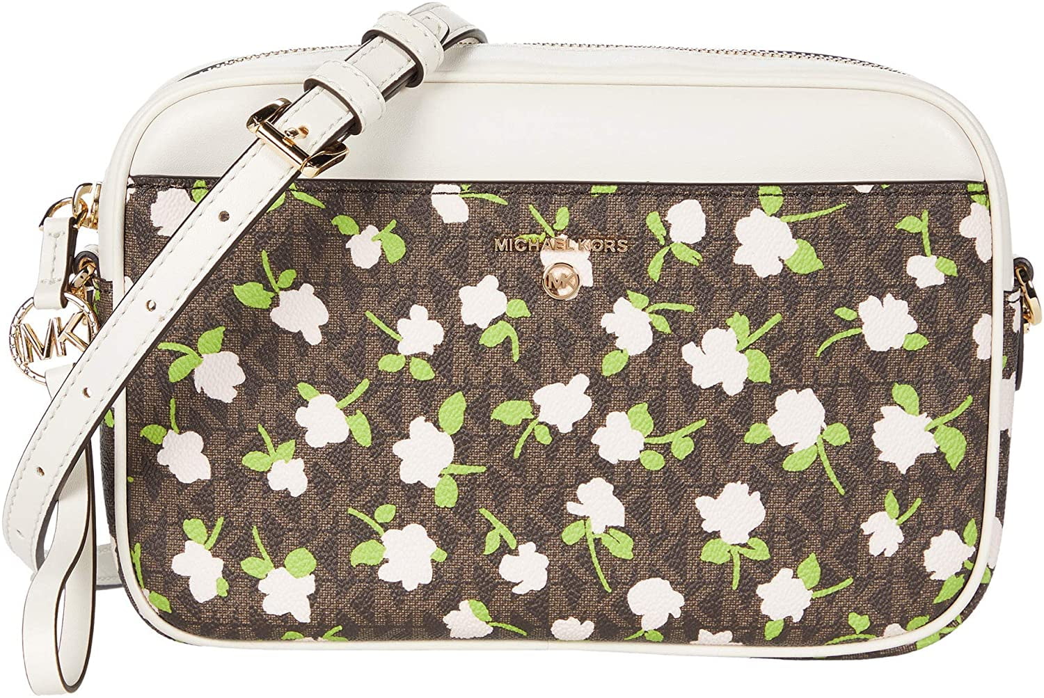 Michael Kors Jet Set Large Metallic Logo Jacquard Crossbody