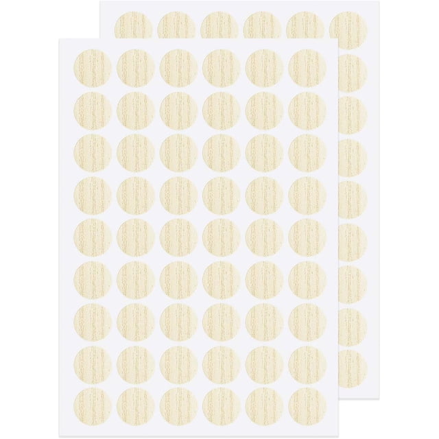 Pegatinas para orificios de tornillos, cubiertas de PVC autoadhesivas, pegatinas decorativas de 21 mm, tapas de cubiertas para tornillos, ideales para muebles de madera, armario, estante, placa de