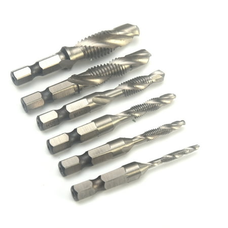 

6PCS M3-M10 HSS Drill Bits Countersink Set Metric Combination Drill Tap