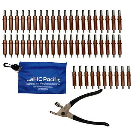 

50 each C1/8 Cleco Fasteners with Cleco Pliers & Pouch- Made in USA