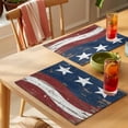 thumbnail image 4 of Independence Day Placemats Set of 6, Vintage American Flag Retro Blue Red Wave Wood Grain Non-Slip Place Mats Washable Table Mats for Kitchen Dining Table Decorations Indoor/Outdoor, 4 of 9