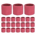 thumbnail image 1 of Uxcell 24PCS Bandas de sudor deportivas, muñequeras de algodón absorbentes para entrenamiento/baloncesto/correr [Rojo Rosa, 5cm de ancho], 1 of 7