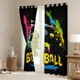 thumbnail image 3 of Manfei Boys Baseball Curtains Pack of 2 (42x84 Each),Sport Theme Curtains Blackout,Colorful Splash Ink Bedroom Curtains For Kids,Luxury Bedroom Decor, 3 of 6