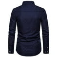 thumbnail image 4 of Njoeus Men's Fashion Printed Long Sleeve Shirts Cotton Slim Fitted Button Up T-Shirt Casual Business Casual Work Dress Shirts for Men S-XL Summer Savings Navy, 4 of 9