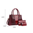 thumbnail image 2 of Fashion Crocodile - Patterned Women's Bag Set - 3 - Piece Stylish Tote (Red), 2 of 5