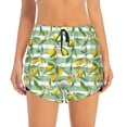 thumbnail image 2 of Vsdgher Lemon Print Women's Running Double Layer Shorts High Waisted with Pockets Elastic Yoga Workout Athletic Gym Sports, 2 of 8
