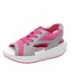 thumbnail image 2 of Sandalias con cordones para mujer, zapatos para caminar transpirables con tacón inclinado de fondo grueso, zapatos informales deportivos cómodos de malla para mujer Wmkox8yii sa3142, 2 of 8