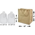 6 Pack Stylish Reusable Jute Burlap Tote Bags Large Medium Small Bag