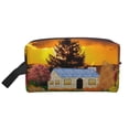 thumbnail image 2 of Uemuo Fall Village Scenery Pattern Portable Toiletry Bags with Handle, Waterproof travel Make up Bags for Women, Large Capacity Travel Cosmetic Bags, 2 of 9
