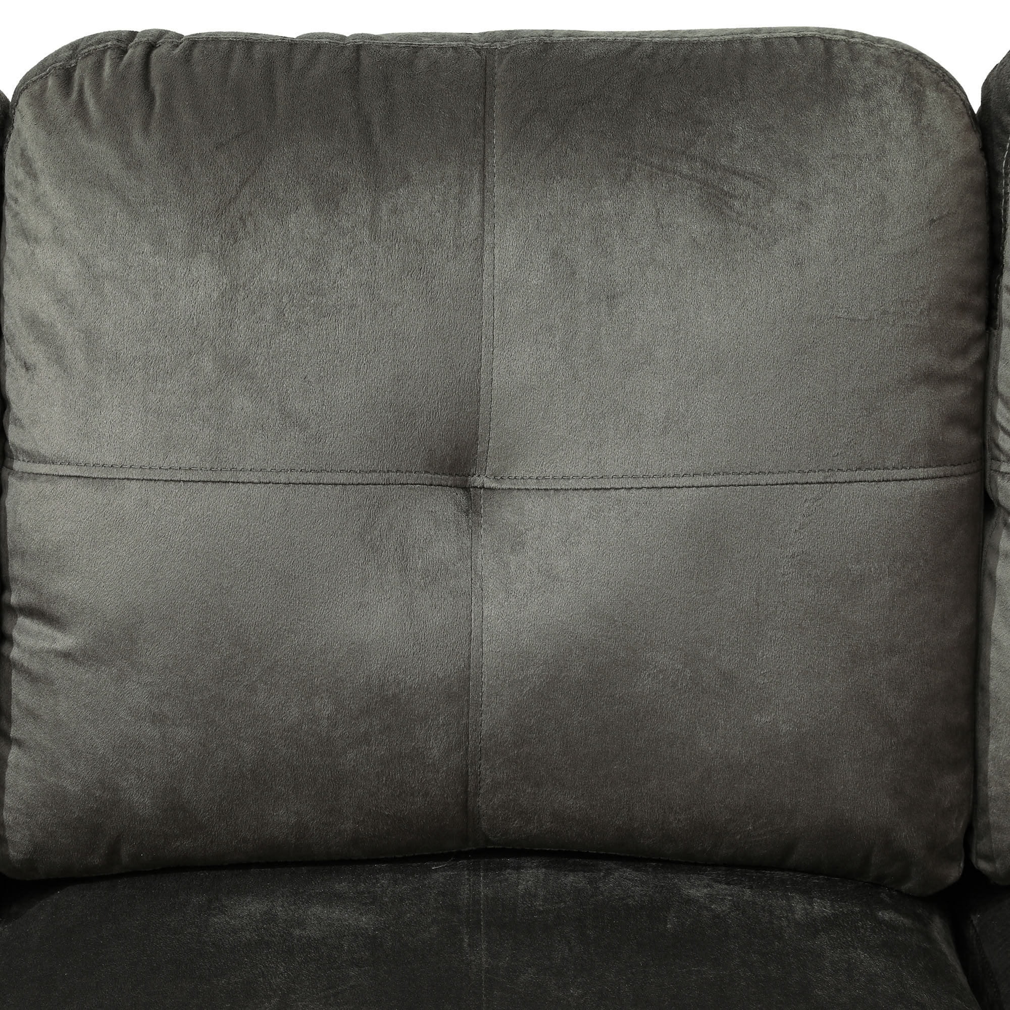 MAYEERTY L-Shaped Sectional Sofa, Flannel & Faux Leather Modular Couch with Chaise for Living Room Apartment, Taupe