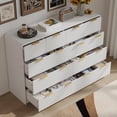 thumbnail image 6 of Fluted Dresser for Bedroom, 10 Drawers, 55" Wide Modern Chest of Drawers with Metal Handle, White Dressers for Bedroom, 6 of 7