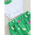 thumbnail image 5 of Bagilaanoe 3pcs Newborn Baby Boys Summer Outfits Pants Set Print Short Sleeve Romper Tops + Leggings + Hat 3M 6M 12M 18M Infant Casual Clothes, 5 of 7