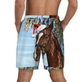 thumbnail image 4 of Balery Christmas Horse Mens Swim Trunks Swim Shorts for Men Quick Dry Inseam Beach Shorts with Compression Liner Pocket-Medium, 4 of 9