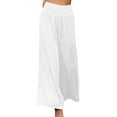 thumbnail image 1 of hirigin Women Wide Leg Palazzo Lounge Pants Cotton Boho Elastic High Waist Gauze Dress Pants Casual Trousers, 1 of 7
