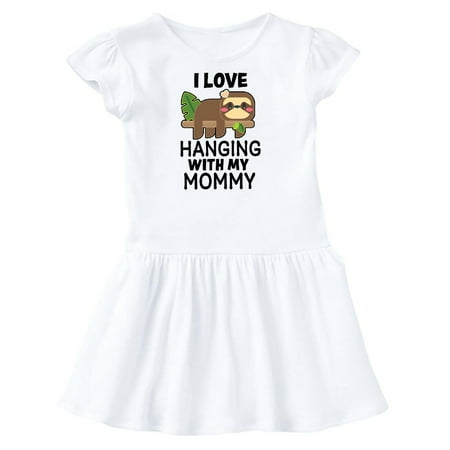 

Inktastic I Love Hanging out with My Mommy with Sloth Gift Toddler Girl Dress