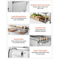 thumbnail image 6 of VEVOR Outdoor Propane Griddle, 3 Burners (11,600 BTU Each), Commercial Stainless Steel Griddle with Two 1/3 Size Food Warming Pans, Portable Cart with 4 Lockable Wheels, for Hot Dogs, Burgers & Meats, 6 of 9