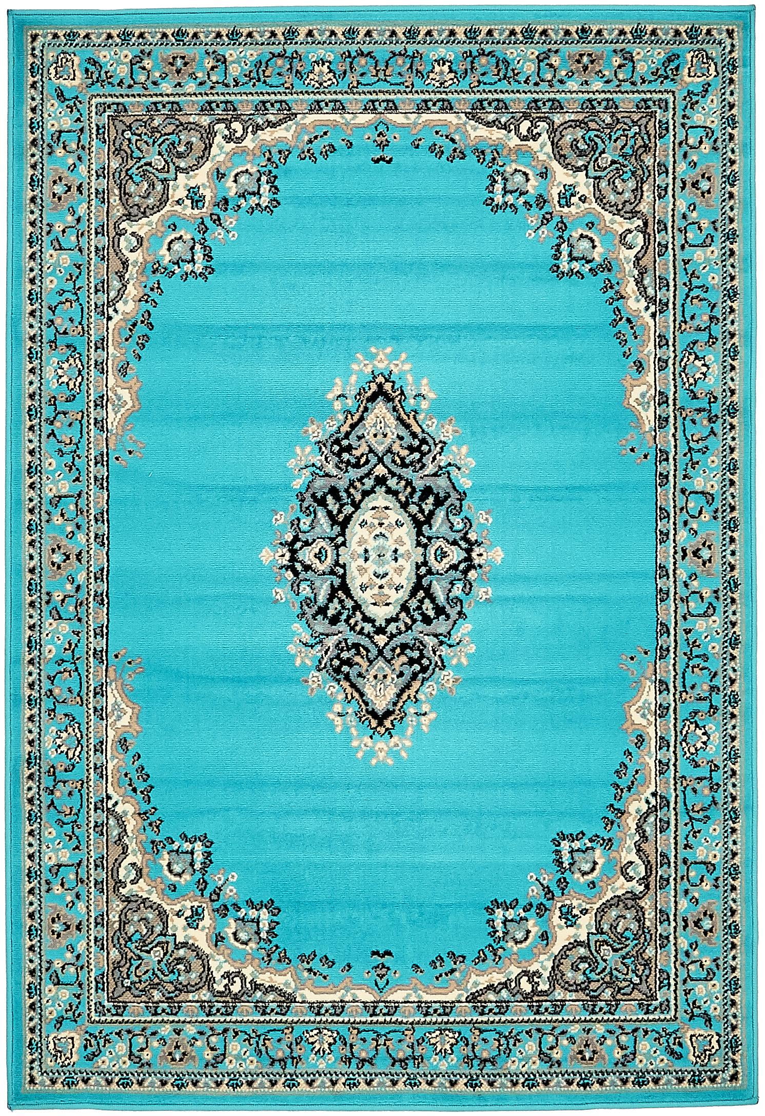 Unique Loom Indoor Rectangular Medallion Traditional Area Rugs Blue