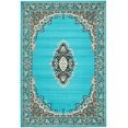 thumbnail image 1 of Unique Loom 3137482 4 6 feet (4' x 6') Mashad Area Rug, 4 x 6, Turquoise/Ivory, 1 of 10