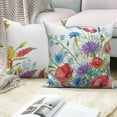 thumbnail image 5 of Rustic Flower Linen Throw Pillow Covers,Set of 4 16x16 Inch,Red Purple Cushion Cases for Home Decor Living Room Car, 5 of 5