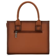 Wrangler Medium Tote Bag for Women Designer Satchel Handbags Top-handle Purses with Strap, Distressed-Brown
