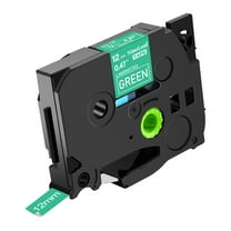 NineLeaf Compatible for Brother P-touch TZe-735 TZe735 TZ-735 TZ735 12mm 1/2'' White on Green Laminated TZe TZ Label Tape 0.47" x 26.2ft