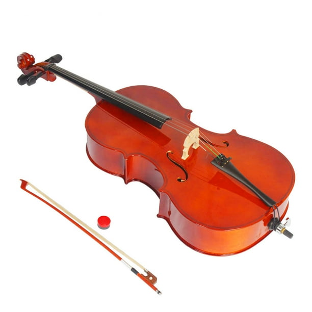 3/4 Cello, Solid Wood Cello Musical Instrument, Cello with Soft Case