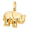 thumbnail image 2 of Ioka-14K Yellow Gold Elephant Strength & Luck Charm Pendant with 0.9mm Singapore Chain Necklace - 22", 2 of 6