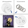 thumbnail image 3 of Polyester Fabric Halloween Night Shower Curtain, Horror Castle Witch Evil Pumpkin Purple Plaid Waterproof Bathtub Curtain Bathroom Decor Set with Hooks 72 x 84 Inches, 3 of 6
