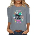 thumbnail image 2 of Aloohaidyvio Easter Shirts for Women ,Womans Easter Christmas Round Neck Printing Blouse 3/4 Sleeve T-Shirt Blouses，Easter Ladies Clothing, 2 of 4