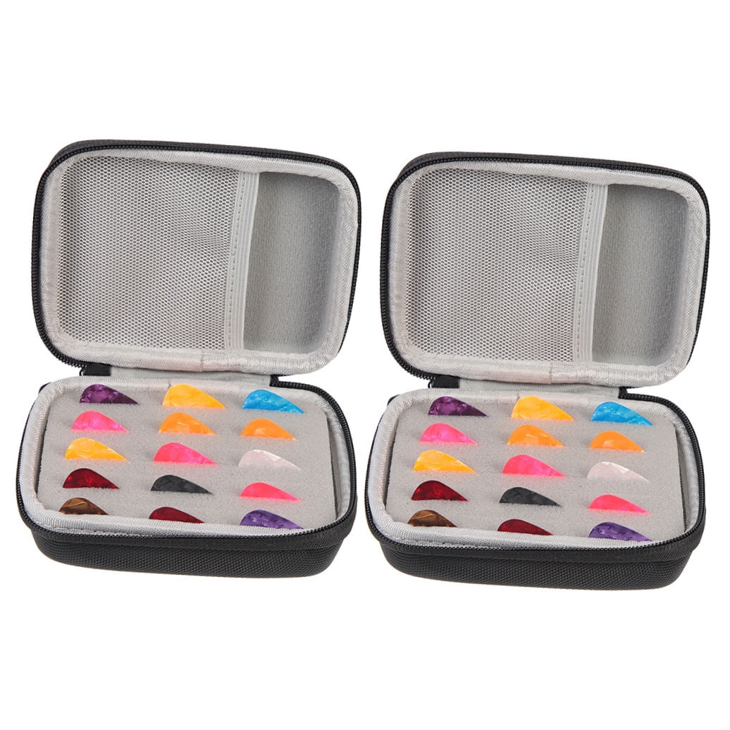 UPOUART 2-Pack Guitar Accessory Organizer Set with and Nylon Plastic, Black