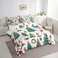 thumbnail image 3 of jejeloiu Cute Santa Claus Bedding Comforter Set 7 Pieces,Happy New Year Full Bedding Set,Christmas Tree Gifts Fitted Sheet Flat Sheet For Children,Super Cozy Room Decor Reversible, 3 of 8