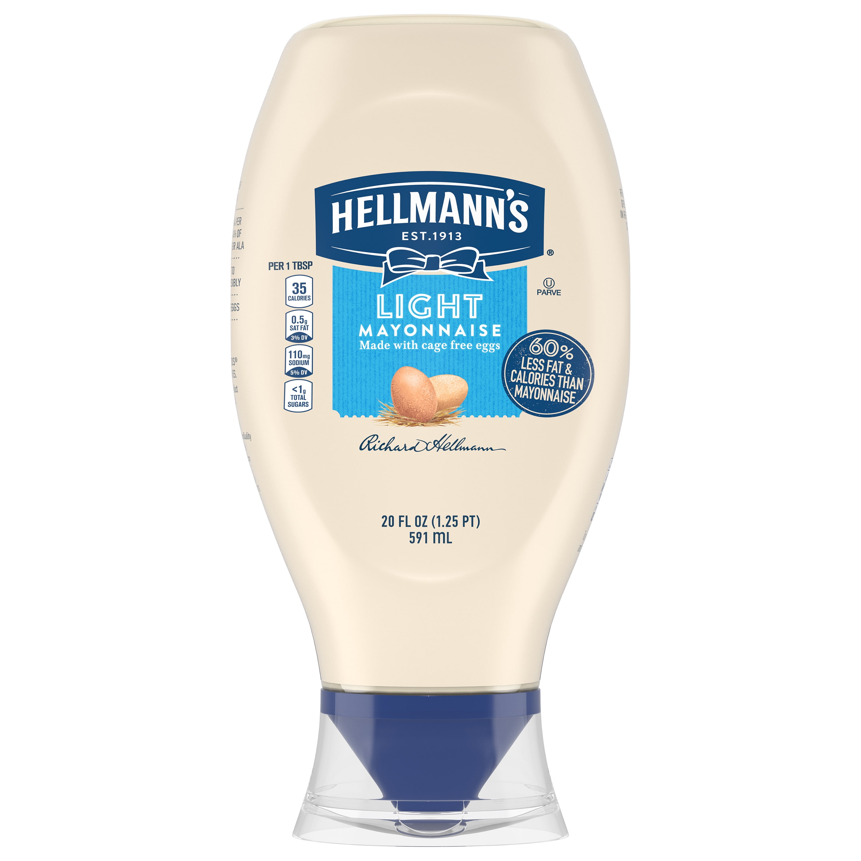 Hellmann's Light Mayonnaise Light Mayo Squeeze Bottle 20 oz Walmart