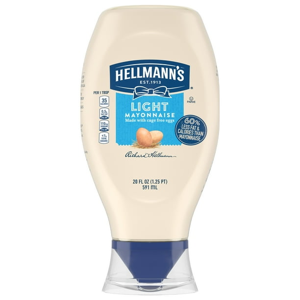 Hellmann's Light Mayonnaise Light Mayo Squeeze Bottle 20 oz
