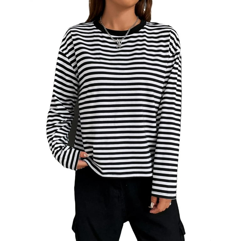 Black and white shop striped shirt girls