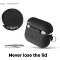 thumbnail image 2 of elago Silicone Case for Apple AirPods Pro 2nd Generation Case Cover (2022), Protective Case with Keychain, Front LED Visible, Supports Wireless Charging [Black], 2 of 6