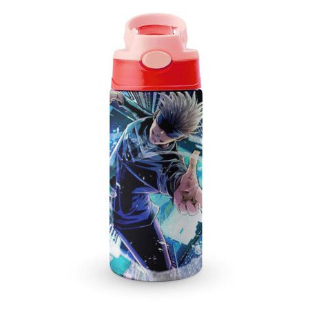 

Satoru Gojo Jujutsu Kaisen Children Water Bottle with Straw Vacuum Insulated Stainless Steel Reusable Proof Water Cup Kids Boys Girls