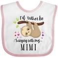 thumbnail image 3 of Inktastic Sloth I'd Rather Be Hanging with Mimi Boys or Girls Baby Bib, 3 of 4