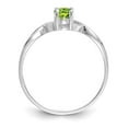thumbnail image 2 of 14K White Gold Ring Band Birthstone (08) August Peridot Oval Green, 2 of 5