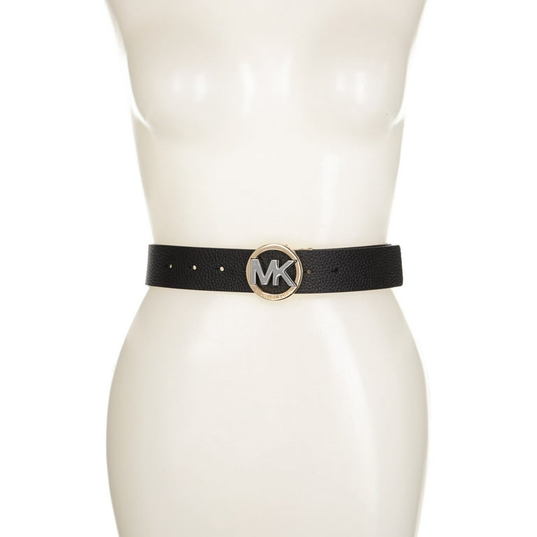 MICHAEL KORS ロゴバックル ベルト ブラック Michael Kors Reversible Black/Tan Two Tone MK Circle Logo